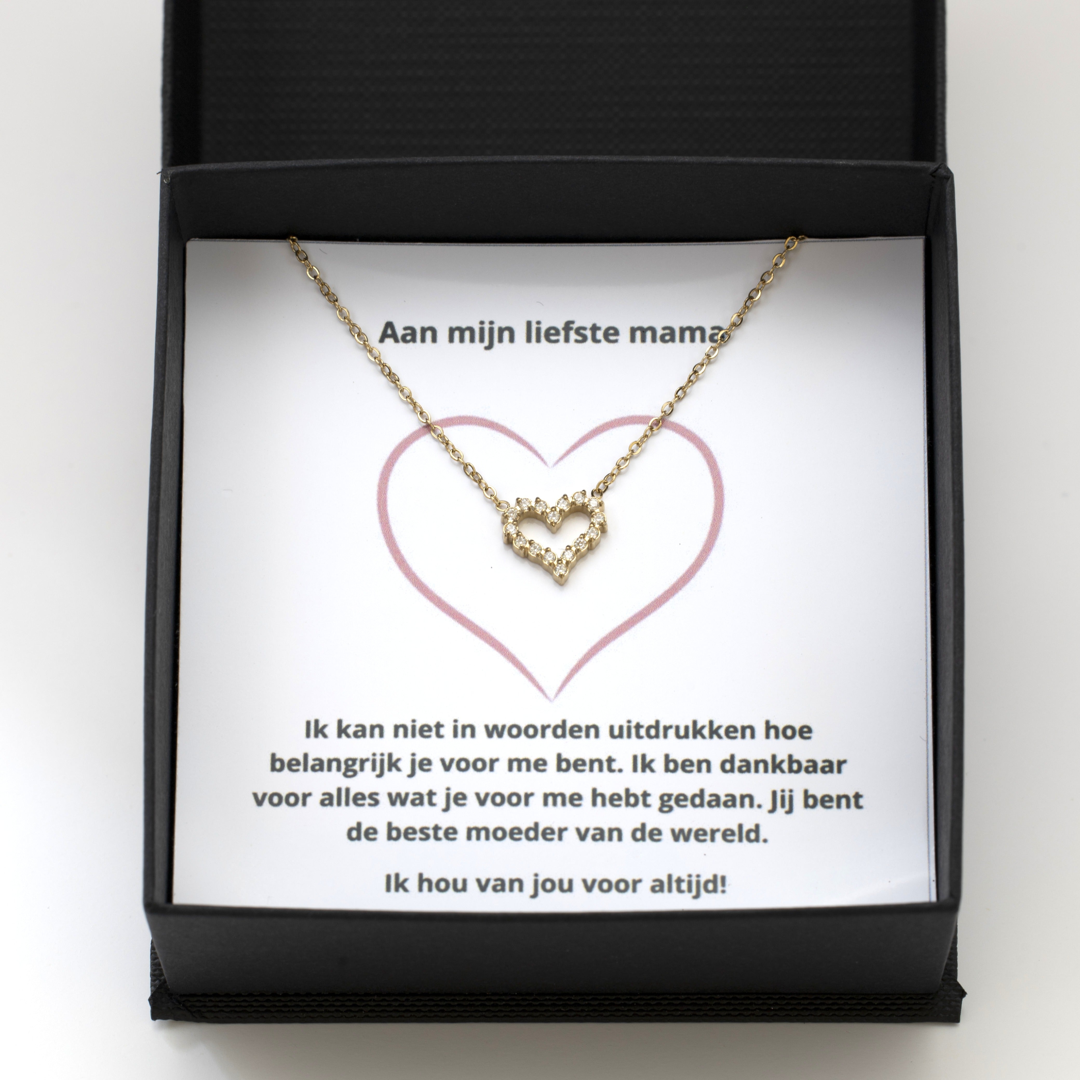 Aan mijn liefste mama- hartenketting